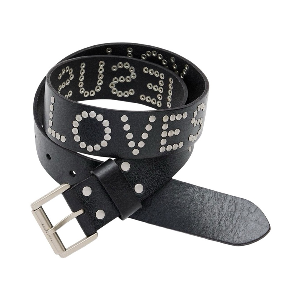 All Saints Studded Jesus Loves Belt